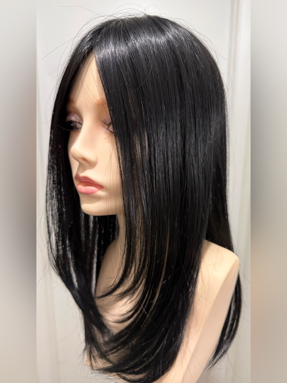RAQUEL WELCH Go All Out 16" Transformations Straight Topper R1 Jet Black